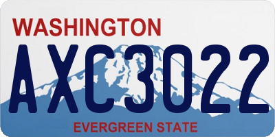 WA license plate AXC3022
