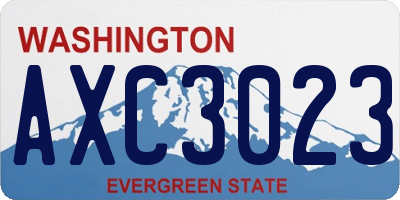 WA license plate AXC3023