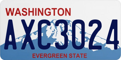 WA license plate AXC3024