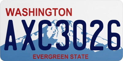 WA license plate AXC3026