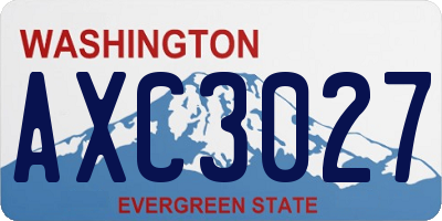 WA license plate AXC3027
