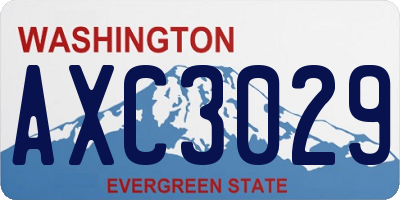 WA license plate AXC3029