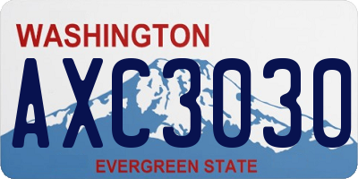 WA license plate AXC3030