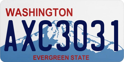 WA license plate AXC3031