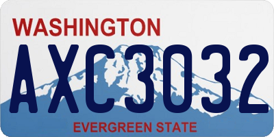 WA license plate AXC3032