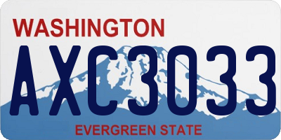 WA license plate AXC3033