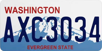 WA license plate AXC3034