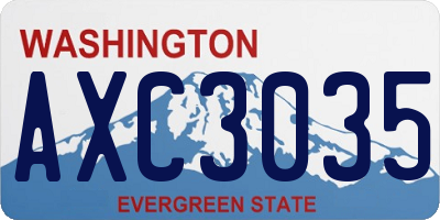 WA license plate AXC3035