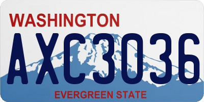WA license plate AXC3036