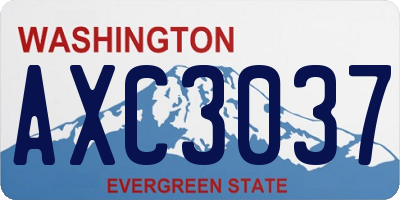 WA license plate AXC3037