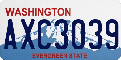 WA license plate AXC3039