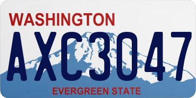 WA license plate AXC3047