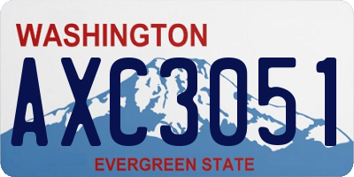 WA license plate AXC3051