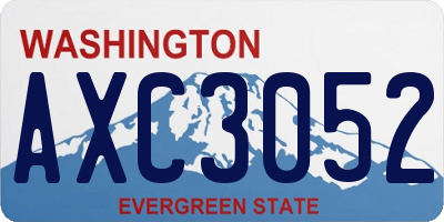 WA license plate AXC3052