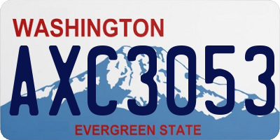 WA license plate AXC3053