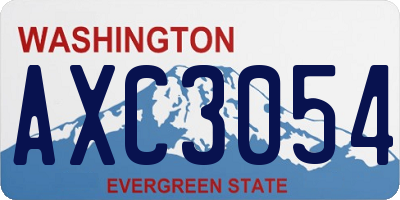 WA license plate AXC3054