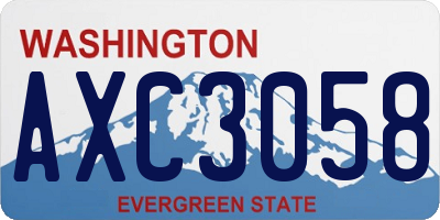 WA license plate AXC3058