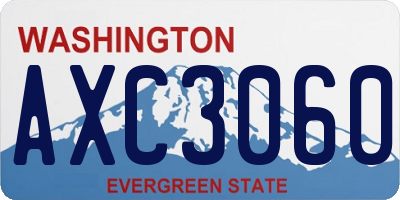 WA license plate AXC3060