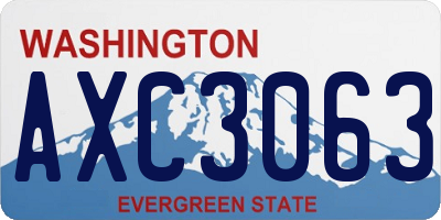 WA license plate AXC3063