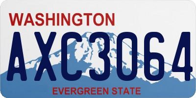 WA license plate AXC3064