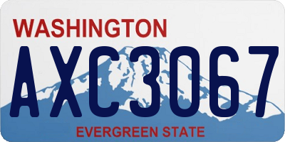 WA license plate AXC3067