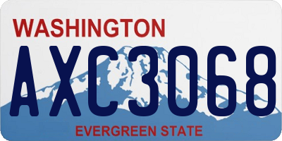 WA license plate AXC3068