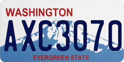 WA license plate AXC3070