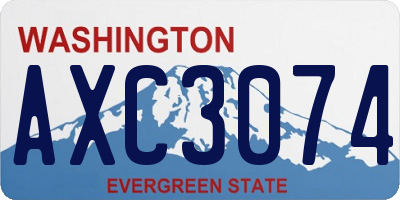 WA license plate AXC3074