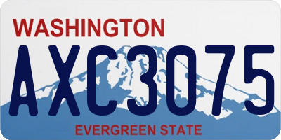 WA license plate AXC3075