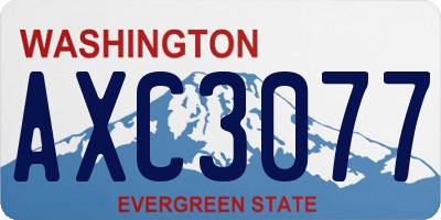 WA license plate AXC3077