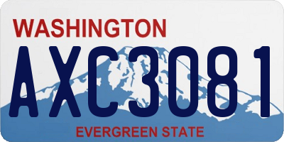 WA license plate AXC3081