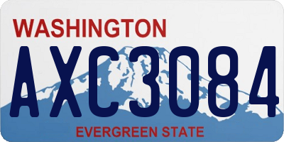 WA license plate AXC3084