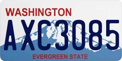 WA license plate AXC3085