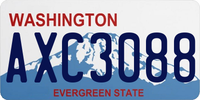 WA license plate AXC3088