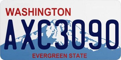 WA license plate AXC3090