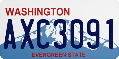 WA license plate AXC3091