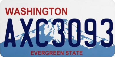 WA license plate AXC3093