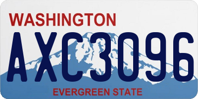 WA license plate AXC3096