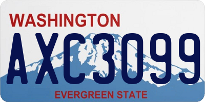 WA license plate AXC3099