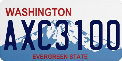 WA license plate AXC3100