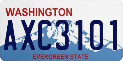 WA license plate AXC3101