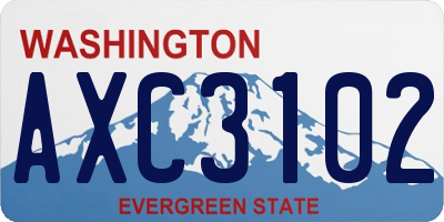 WA license plate AXC3102