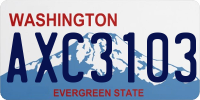 WA license plate AXC3103