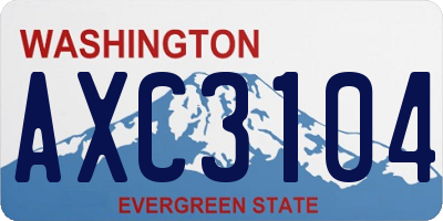 WA license plate AXC3104