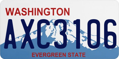 WA license plate AXC3106