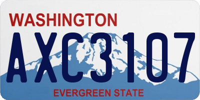 WA license plate AXC3107