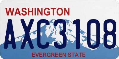 WA license plate AXC3108