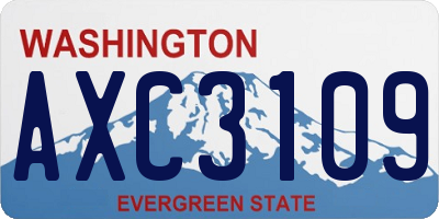 WA license plate AXC3109