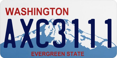 WA license plate AXC3111