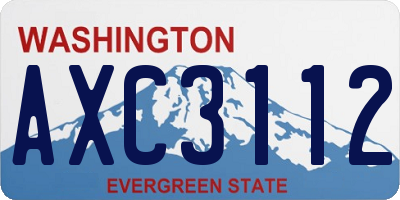 WA license plate AXC3112
